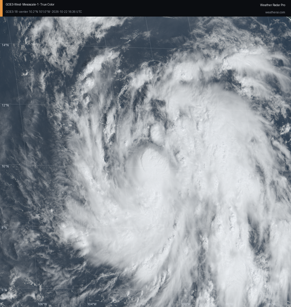 GOES-18 True Color satellite imagery of Vance