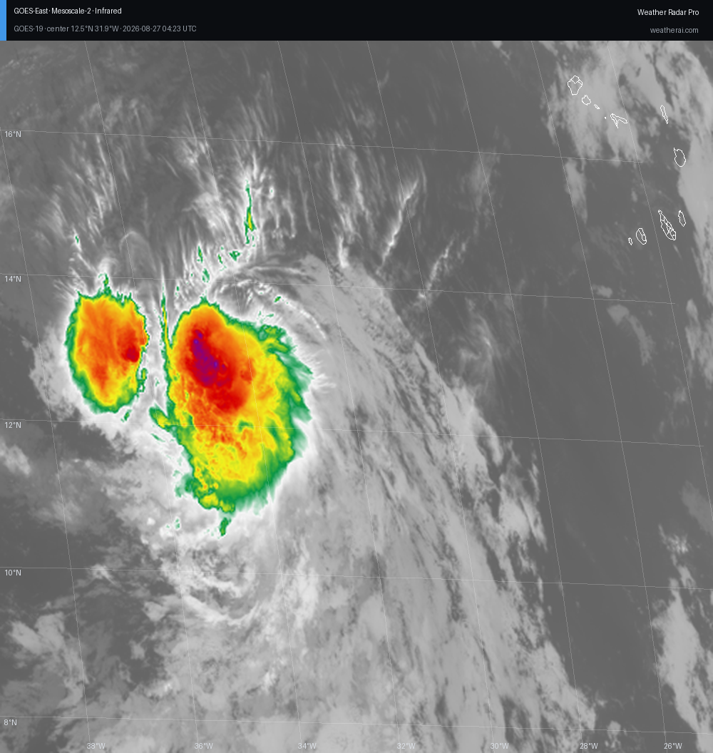 GOES-19 Infrared satellite imagery of Invest 96L