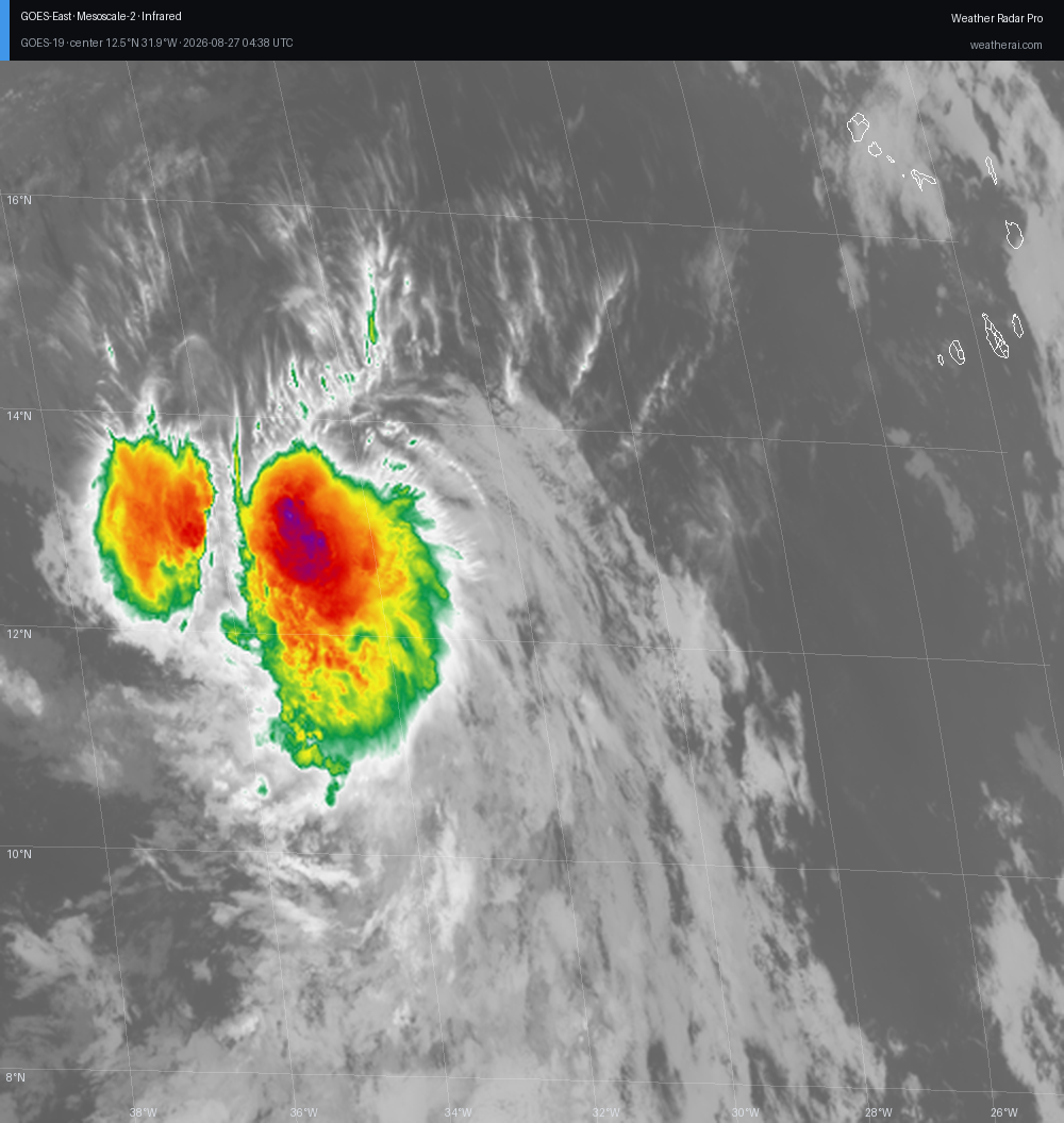 GOES-19 Infrared satellite imagery of Invest 96L