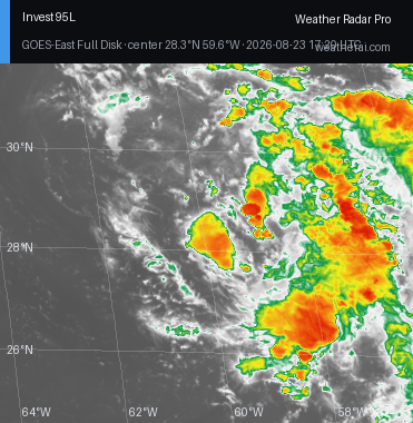 GOES-19 Infrared satellite imagery of Invest 95L