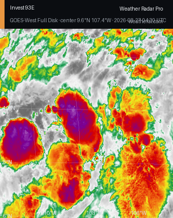 GOES-18 Infrared satellite imagery of Invest 93E