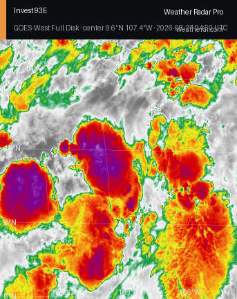 GOES-18 Infrared satellite imagery of Invest 93E