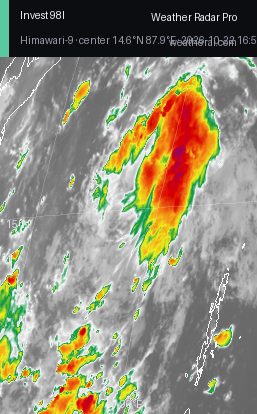 Himawari-9 Infrared satellite imagery of Invest 98I