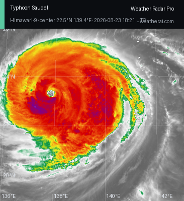 Himawari-9 Infrared satellite imagery of Saudel
