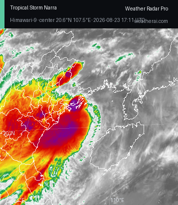 Himawari-9 Infrared satellite imagery of Narra