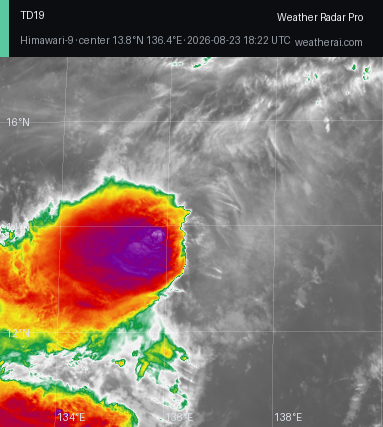 Himawari-9 Infrared satellite imagery of Nineteen