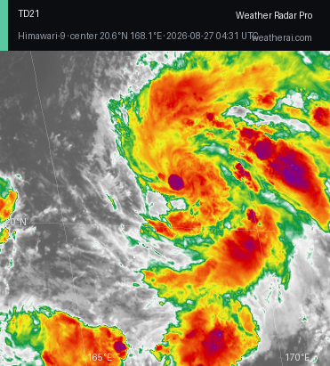 Himawari-9 Infrared satellite imagery of Twentyone