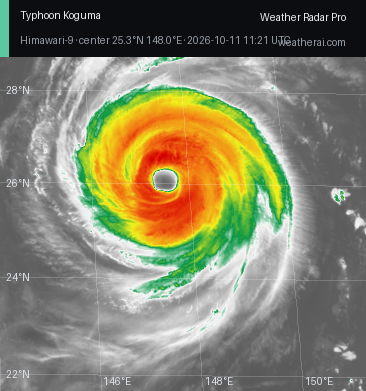 Himawari-9 Infrared satellite imagery of Koguma