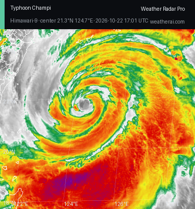 Himawari-9 Infrared satellite imagery of Champi
