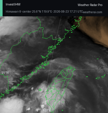 Himawari-9 watervapor satellite imagery of Invest 94W