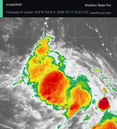 Himawari-9 Infrared satellite imagery of Invest 95W