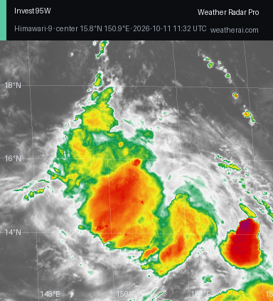 Himawari-9 Infrared satellite imagery of Invest 95W