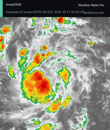 Himawari-9 Infrared satellite imagery of Invest 96W