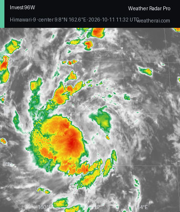 Himawari-9 Infrared satellite imagery of Invest 96W
