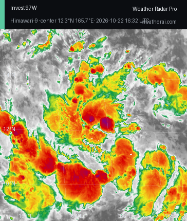 Himawari-9 Infrared satellite imagery of Invest 97W