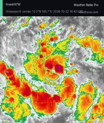 Himawari-9 Infrared satellite imagery of Invest 97W