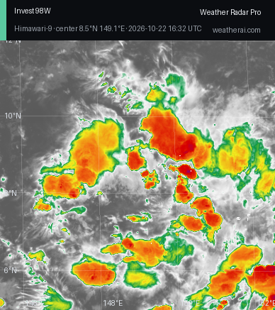 Himawari-9 Infrared satellite imagery of Invest 98W